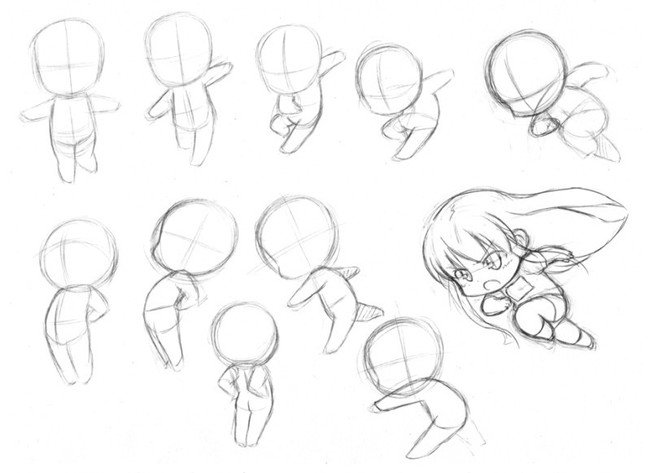 一组q版小人的画法和参考掌握住表情动态是关键转需