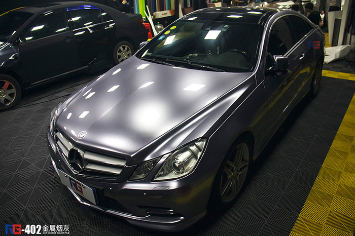 奔驰e260改色金属烟灰 rg瑞集改色膜中国代理广州总部出品