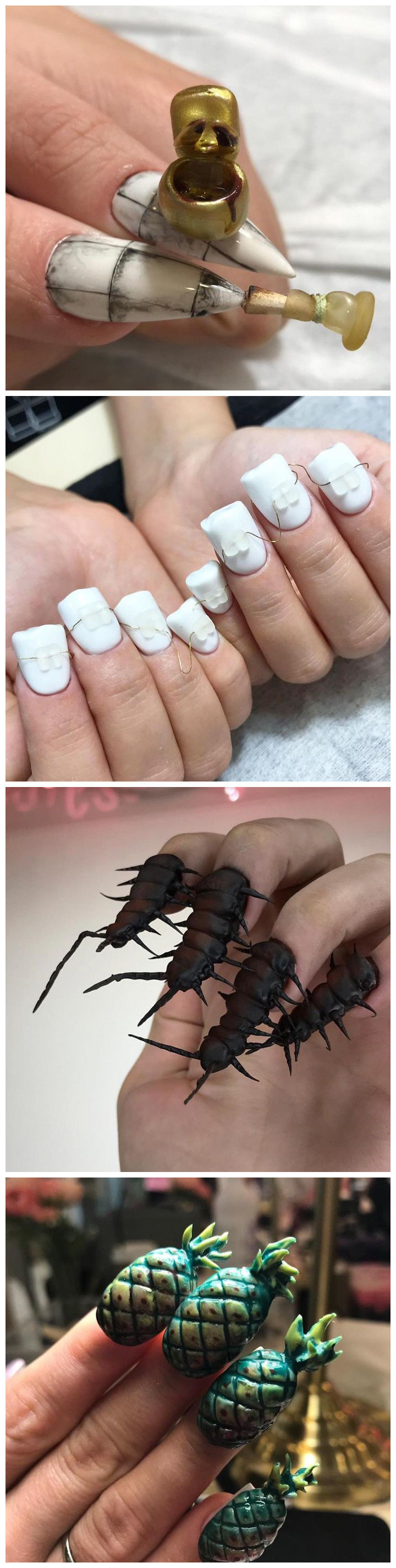 俄罗斯一家专门做搞怪指甲美甲店nailsunny的作品