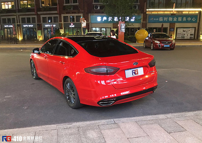 福特蒙迪欧改色金属魅丽红 rg瑞集改色膜湖南衡阳加盟店出品