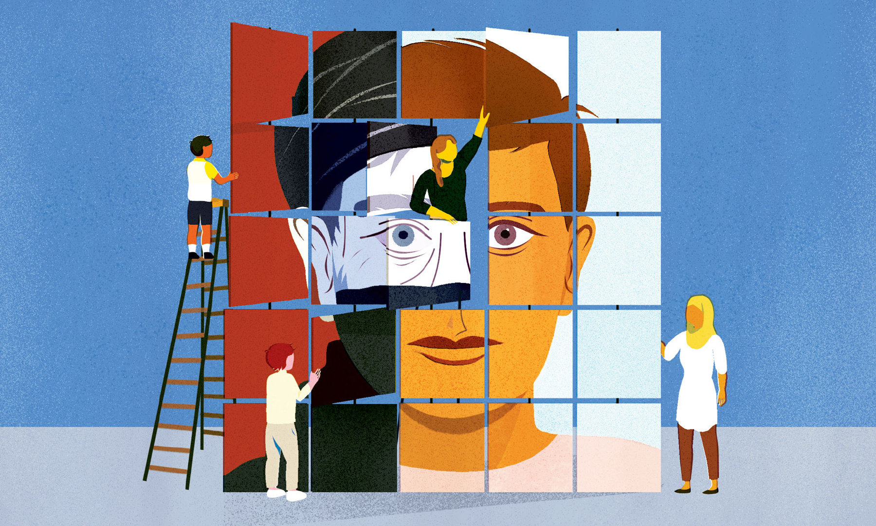 加拿大设计师jenn liv喜欢把双重曝光等手法运用在插画中画面充满了层