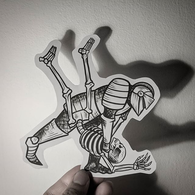 人物骨骼纹身图手稿