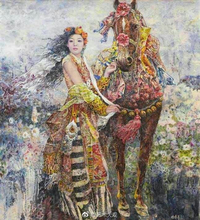 陈崇平民族风情水彩画重彩画作品欣赏-2
