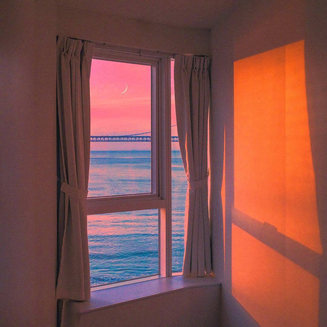 窗边的傍晚一天中最美好的时刻inshellodongwon