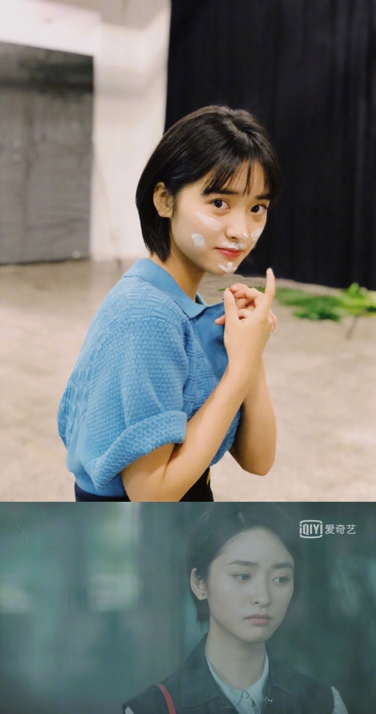 一直留短发的沈月在里突破以往的日系甜美风尝试成熟职场ol风