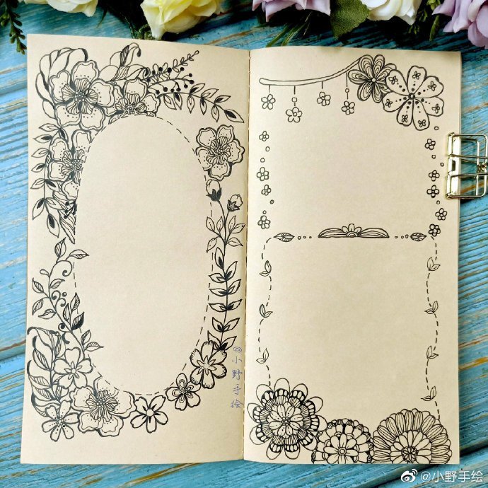 复古风手帐手抄报排版作者小野手绘