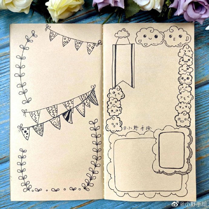 复古风手帐手抄报排版作者小野手绘