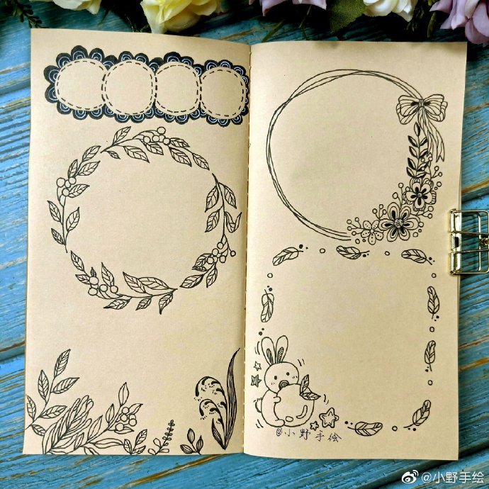 复古风手帐手抄报排版作者小野手绘