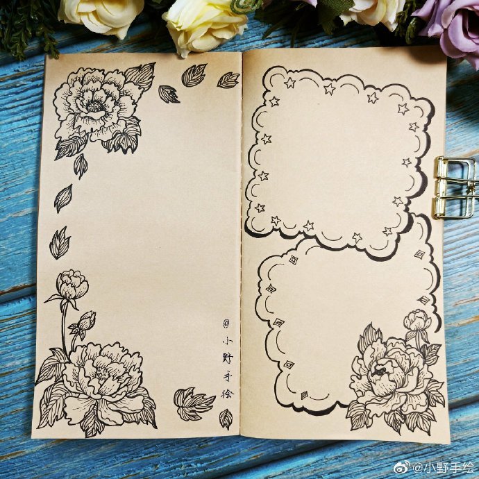 复古风手帐手抄报排版作者小野手绘