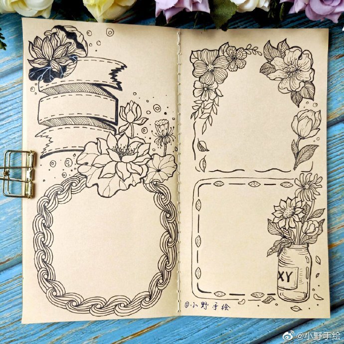 复古风手帐手抄报排版作者小野手绘