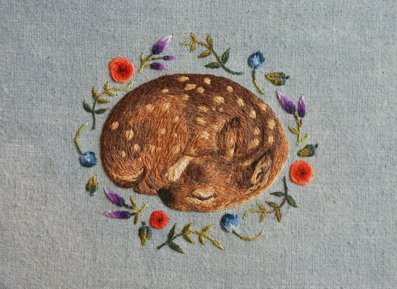 "动物" 刺绣作品欣赏 by-艺术家 chloe giordano