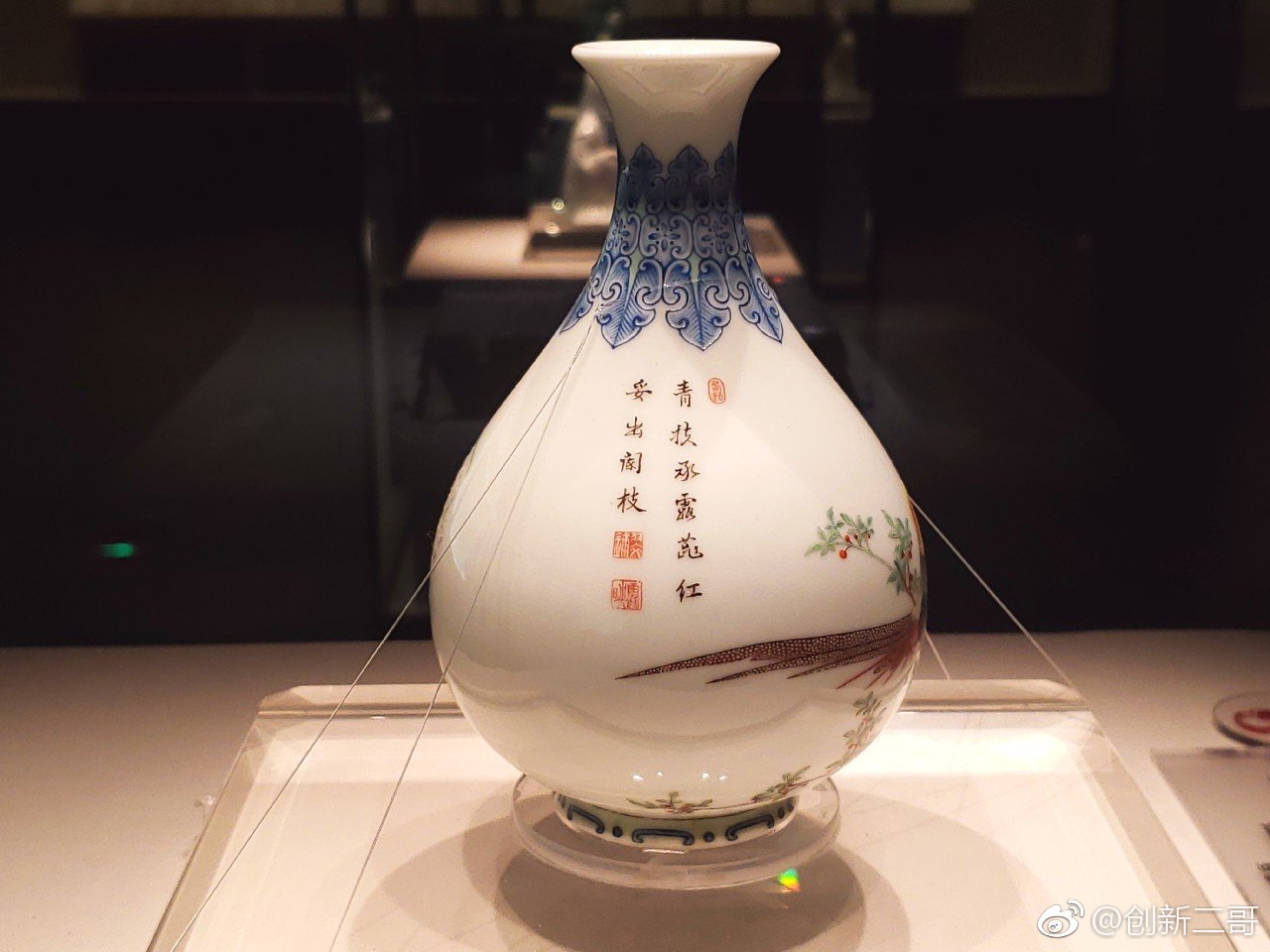 清乾隆款珐琅彩芍药雉鸡纹玉壶春瓶|雉鸡|玉壶春|珐琅彩_新浪新闻