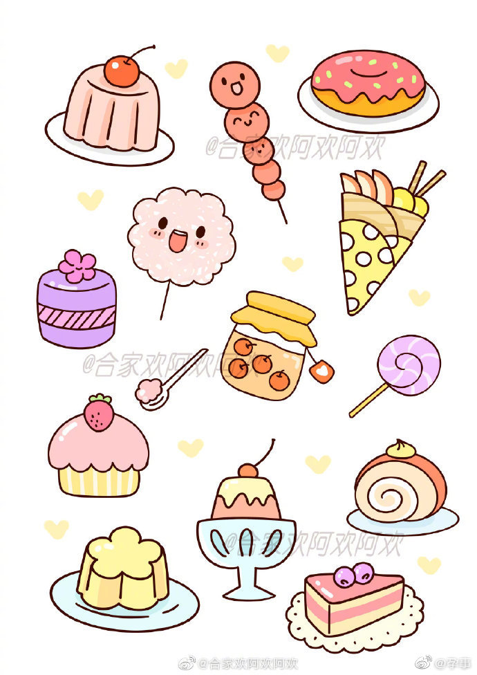 这些可爱的食物简笔画画着画着就食欲大增了问问孩子今天吃了啥