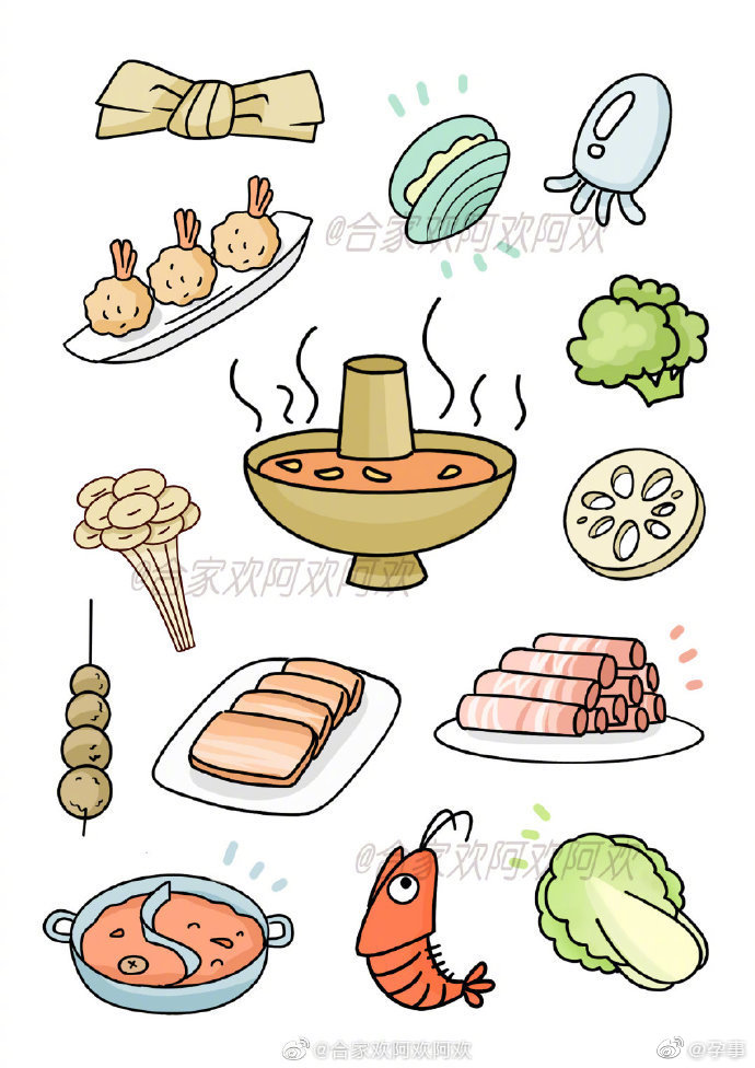 这些可爱的食物简笔画画着画着就食欲大增了问问孩子今天吃了啥