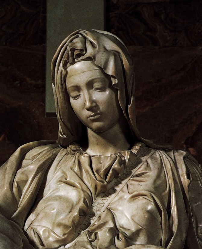圣母哀悼基督米开朗基罗23岁创作的雕塑作品一经问世