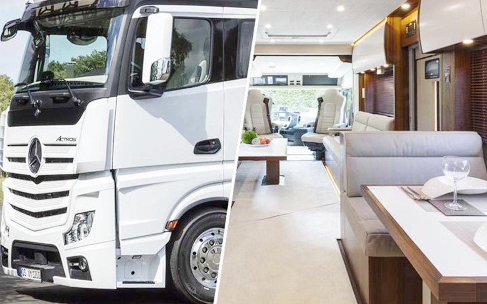 拥有6张床的奔驰超豪华房车,车屁股上的亮点最闪耀!赞