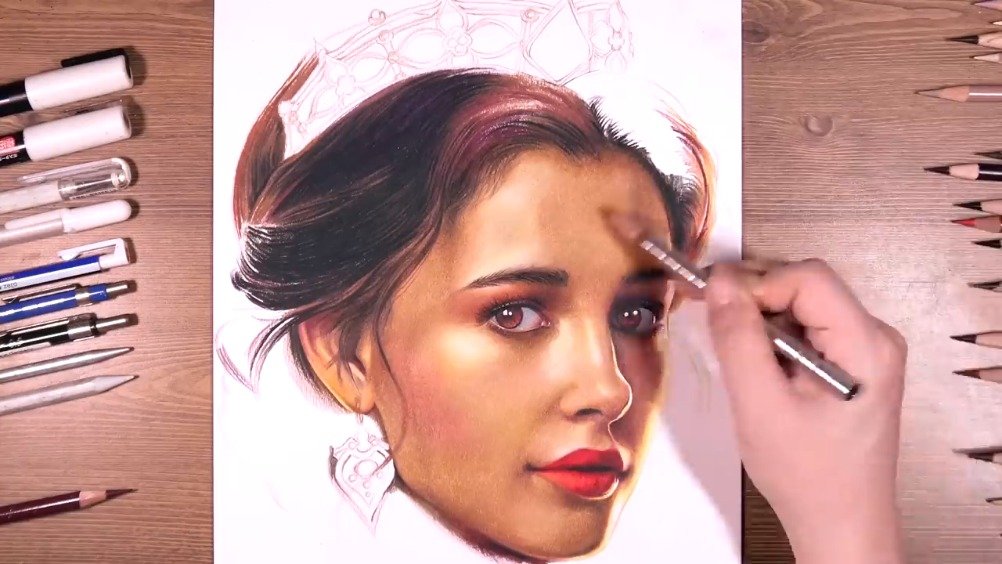 彩铅画 / 《阿拉丁》 - 茉莉公主 (naomi scott)