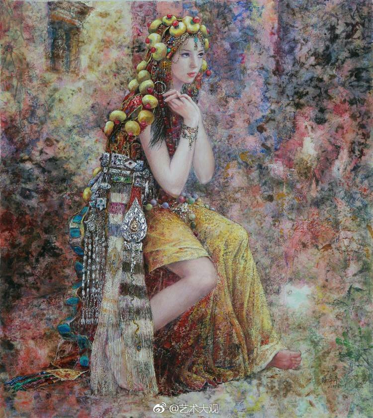 陈崇平民族风情水彩画重彩画作品欣赏-2