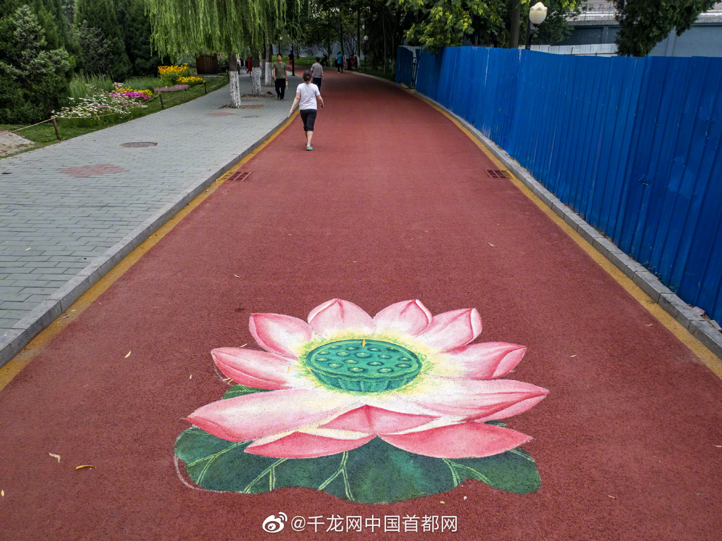 妙笔生花50幅彩绘扮靓莲花池公园健身步道