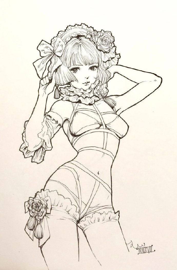 美少女线稿插画师yasahime