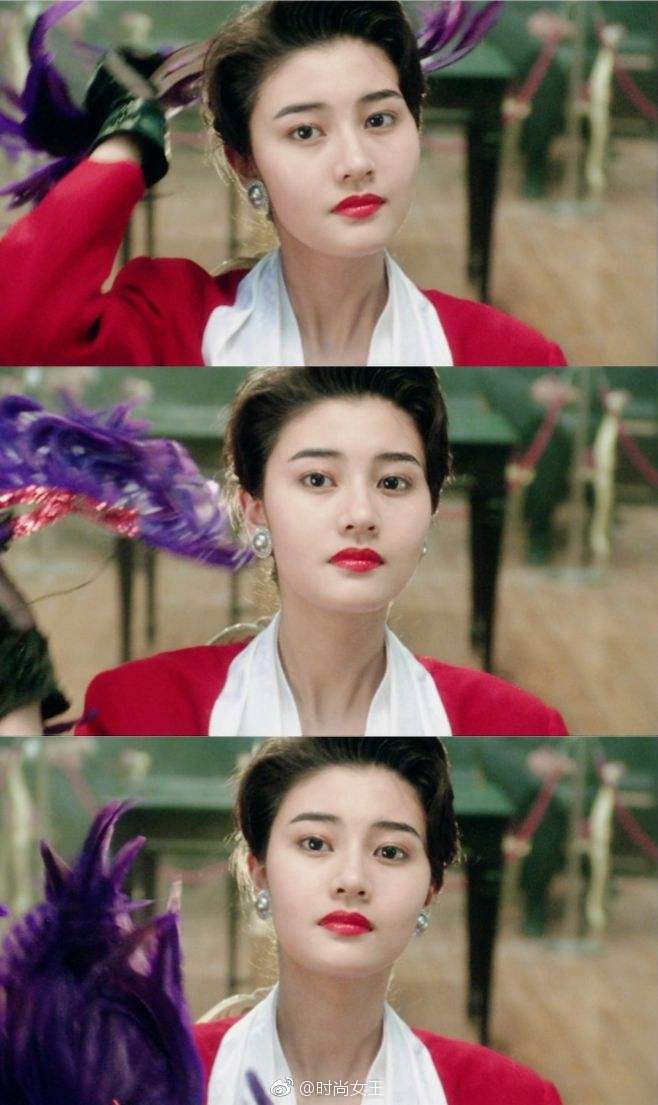 红唇卷发大偏分|红唇|时尚写真|李嘉欣_新浪新闻