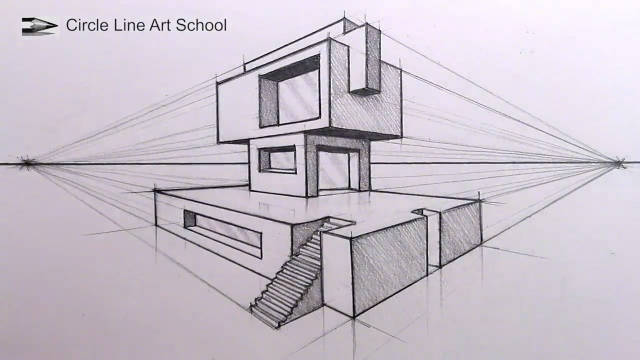 精彩手绘视频教程,如何2点透视手绘一栋建筑