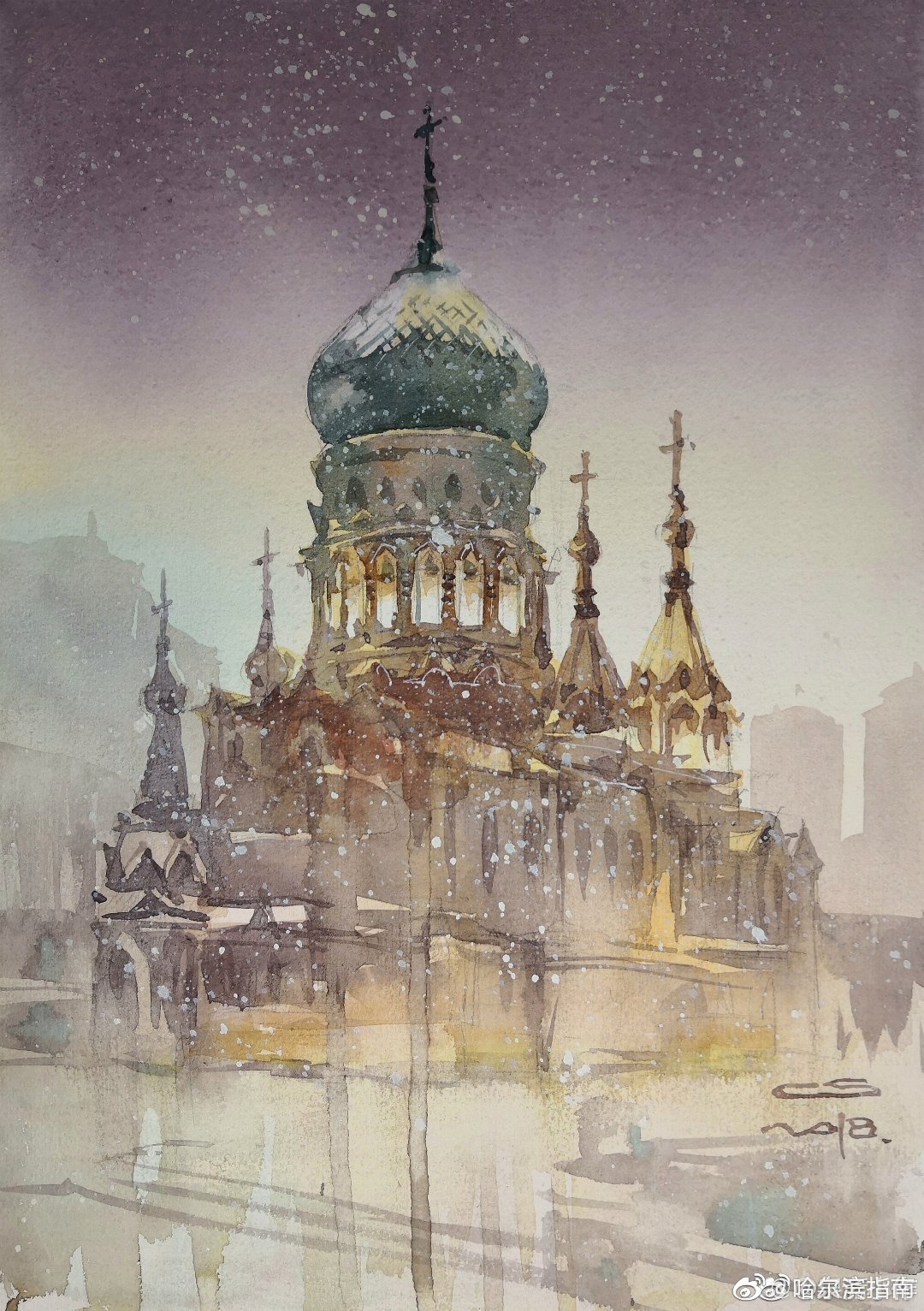 来看下泉斋小作画过的哈尔滨圣索菲亚大教堂美不美