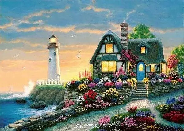 浪漫小屋,坐庭前看花开花落