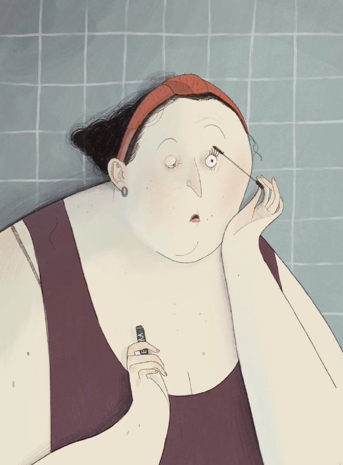 来自插画师giulia pintus笔下可爱的月半姑娘~真肥宅的日常生活