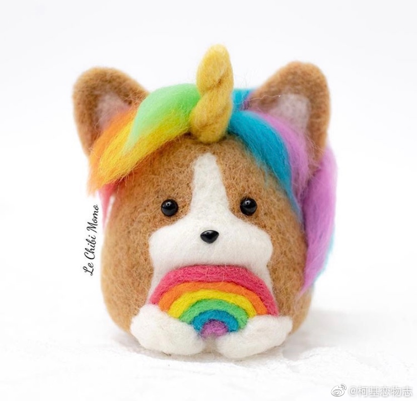 instagram手工艺人adrienne最新羊毛毡作品柯基