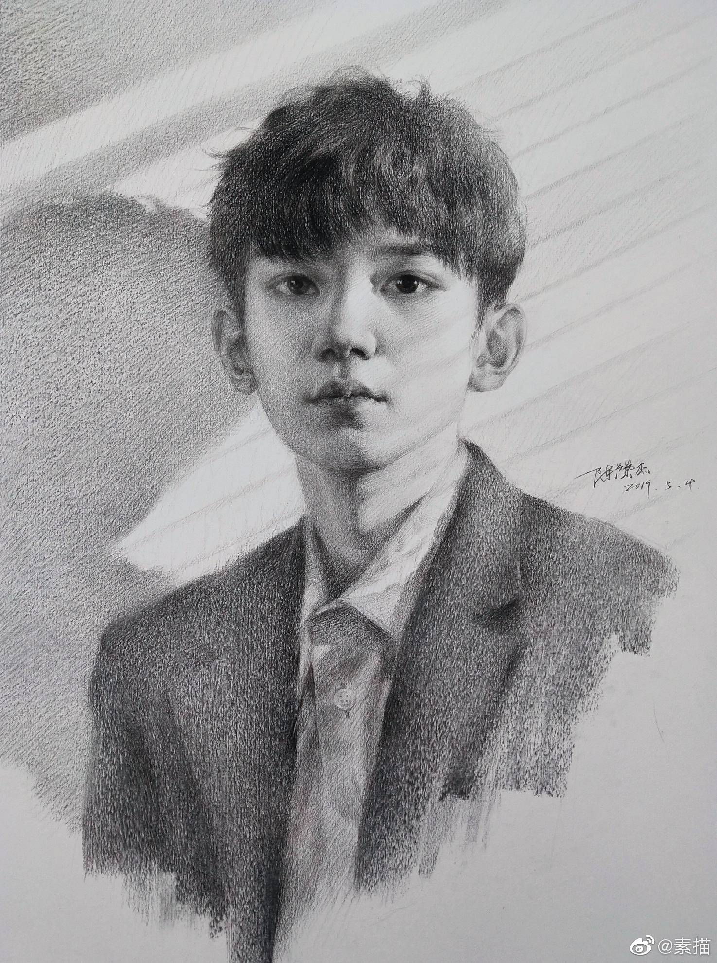 tfboys素描头像鉴赏. 陈赞杰