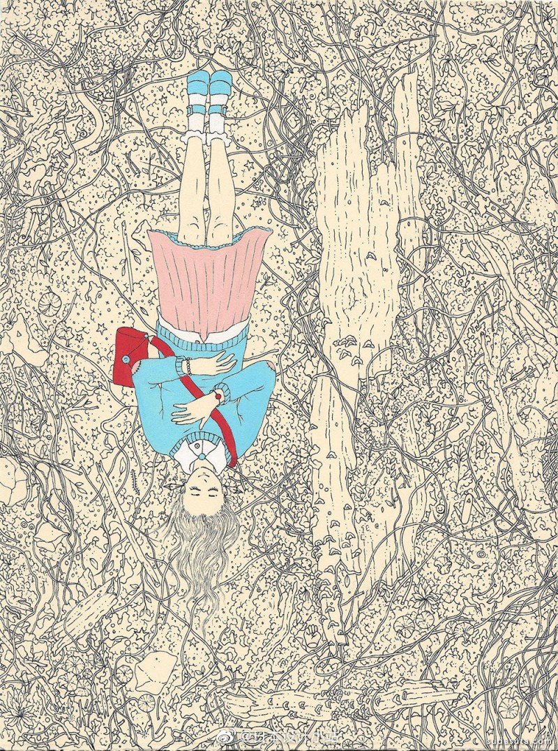 来自插画师jennaandersen的超现实主义作品