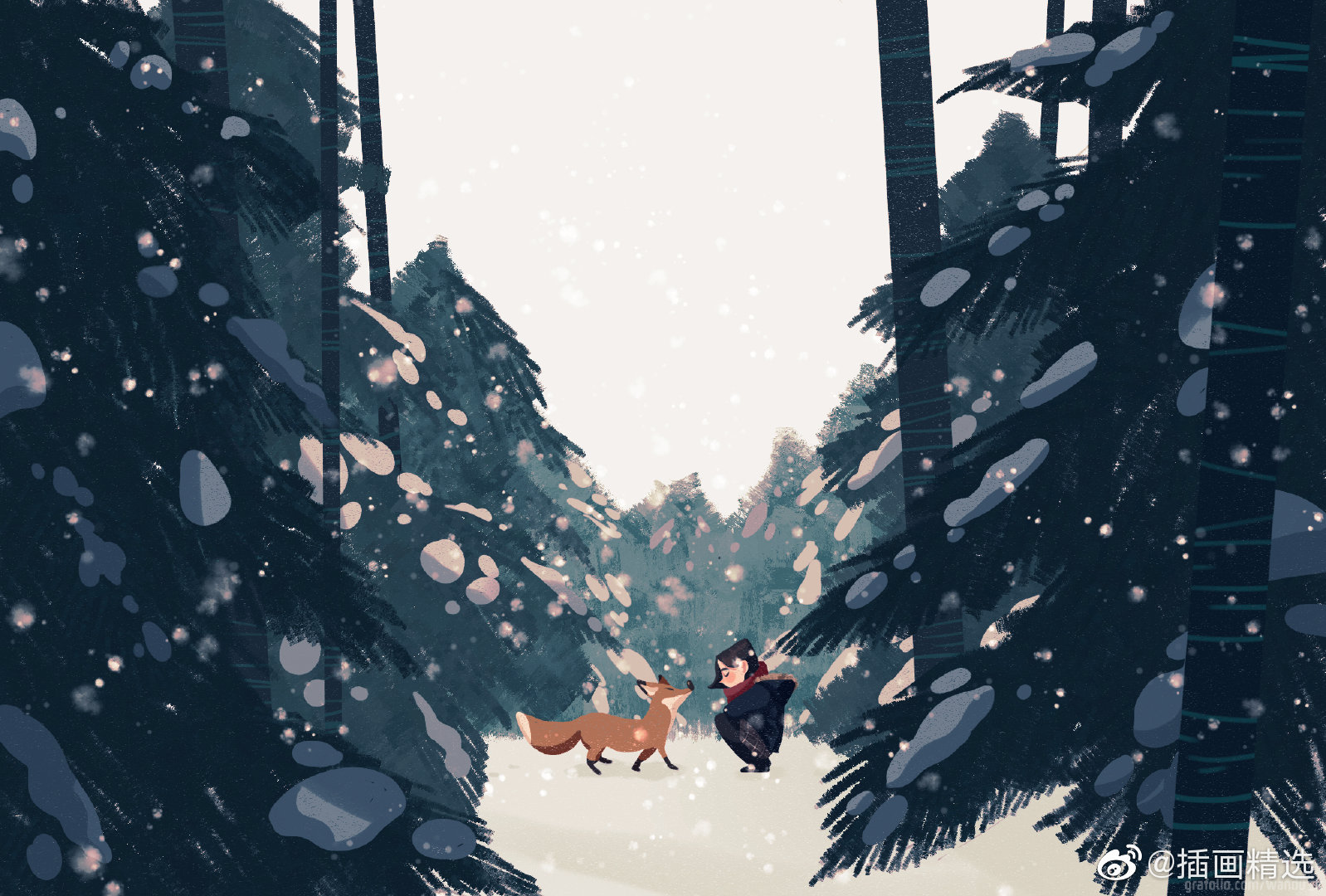 画师wanduking笔下的画暗色调的配色和意境的画面每一幅画仿佛都诉