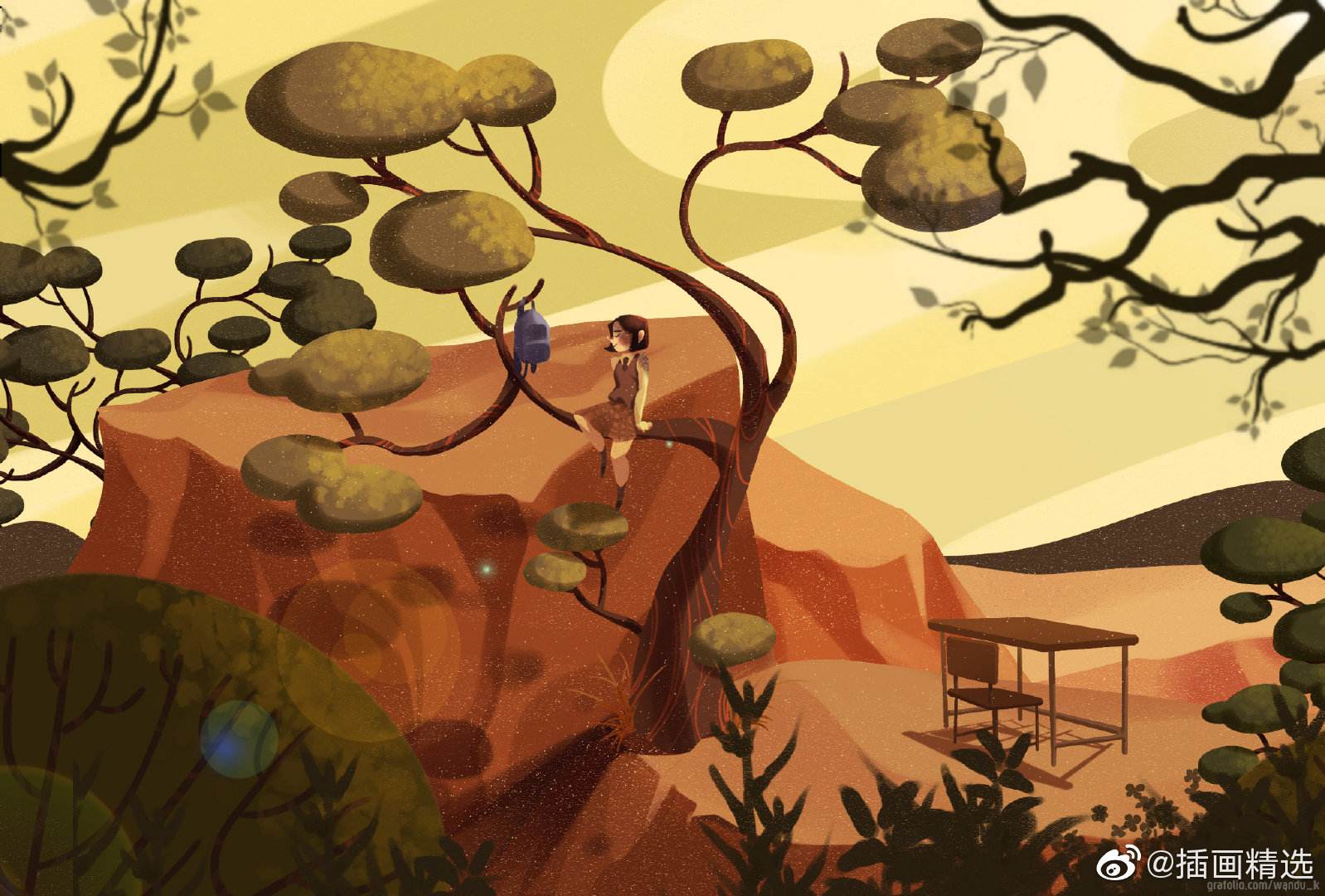 画师wanduking笔下的画暗色调的配色和意境的画面每一幅画仿佛都诉