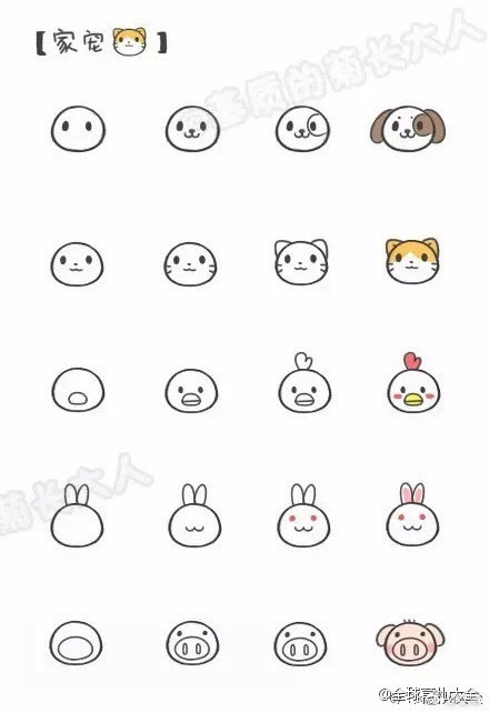 还在愁教不会孩子画画吗?一个圆圈可以画45种小动物呢