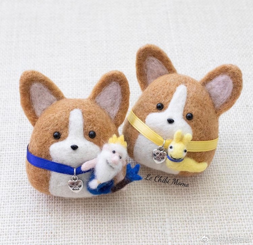 instagram手工艺人adrienne最新羊毛毡作品柯基