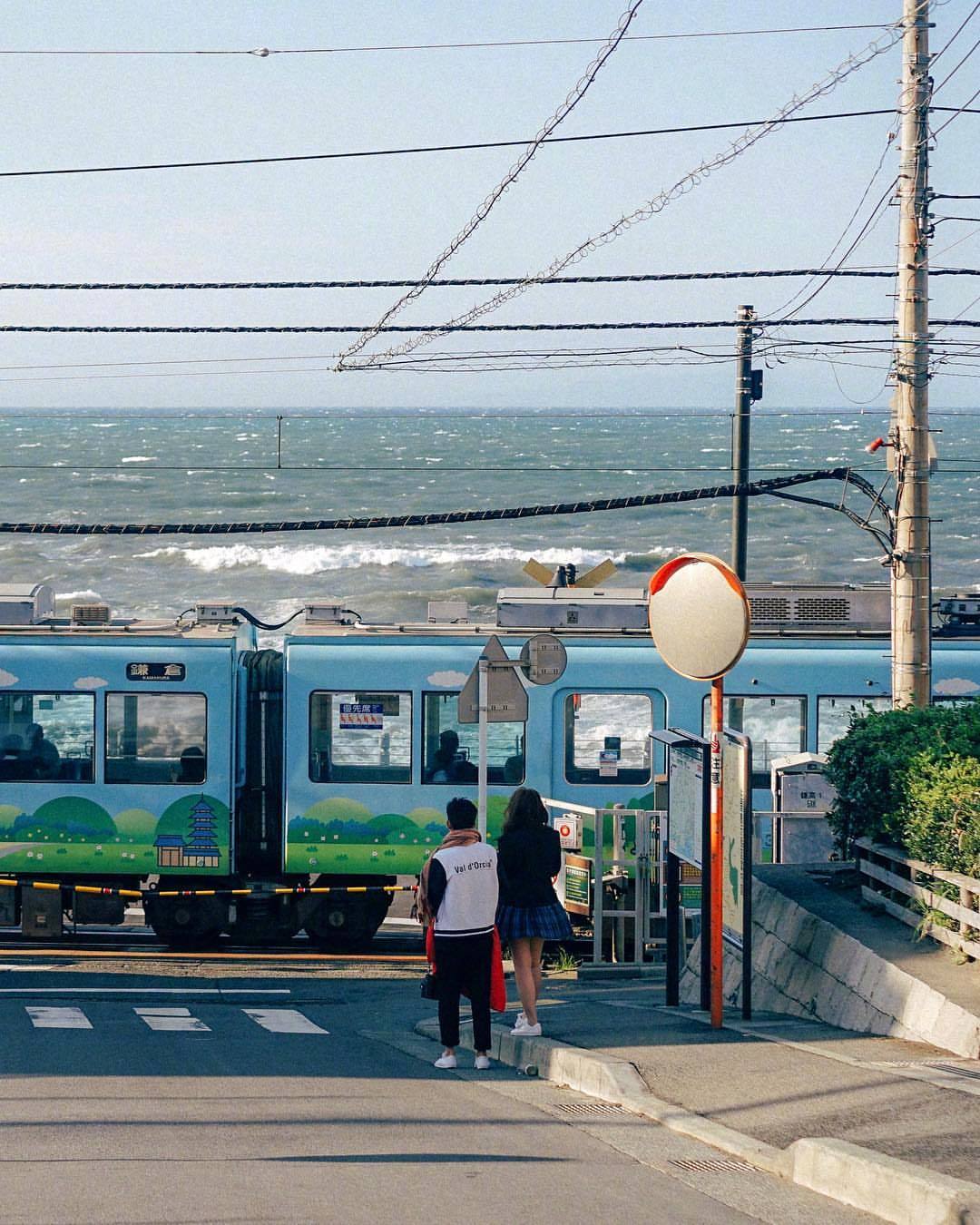 Kamakurakōkōmae Station 日本镰仓的海|镰仓_新浪新闻