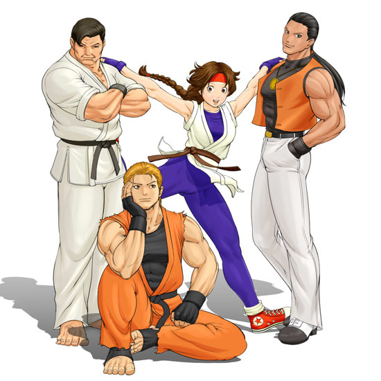三个人的师父都是《龙虎之拳》当中的坂崎拓马(亮和百合的父亲),所以