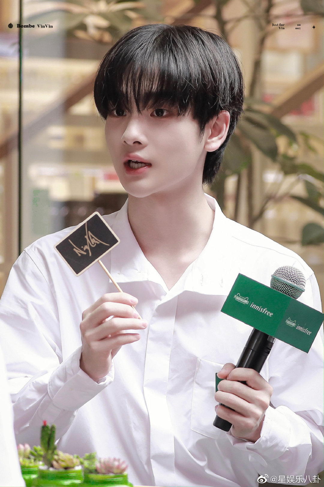 周震南成都周震南白衬衫周震南品牌活动饭拍图