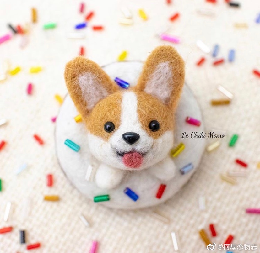 instagram手工艺人adrienne最新羊毛毡作品柯基