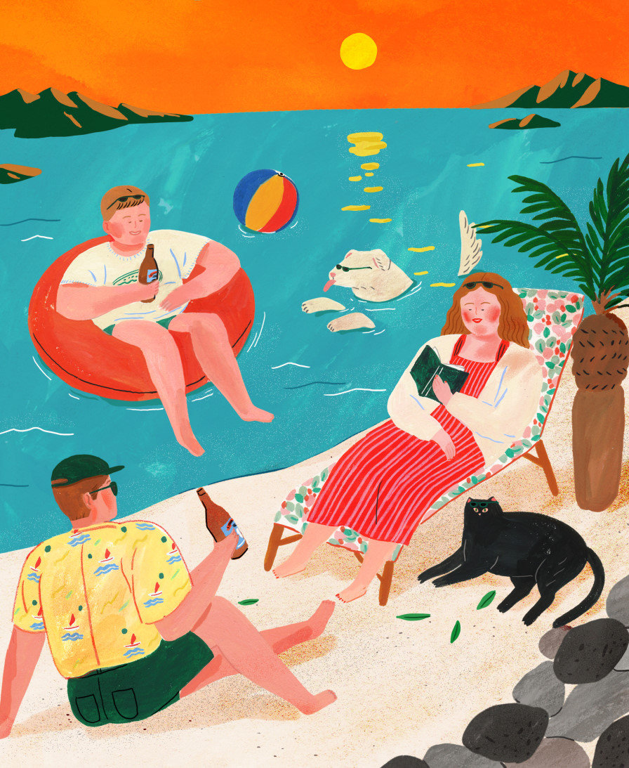 画师kang han的插画她的作品色彩非常丰富用色也非常的大胆