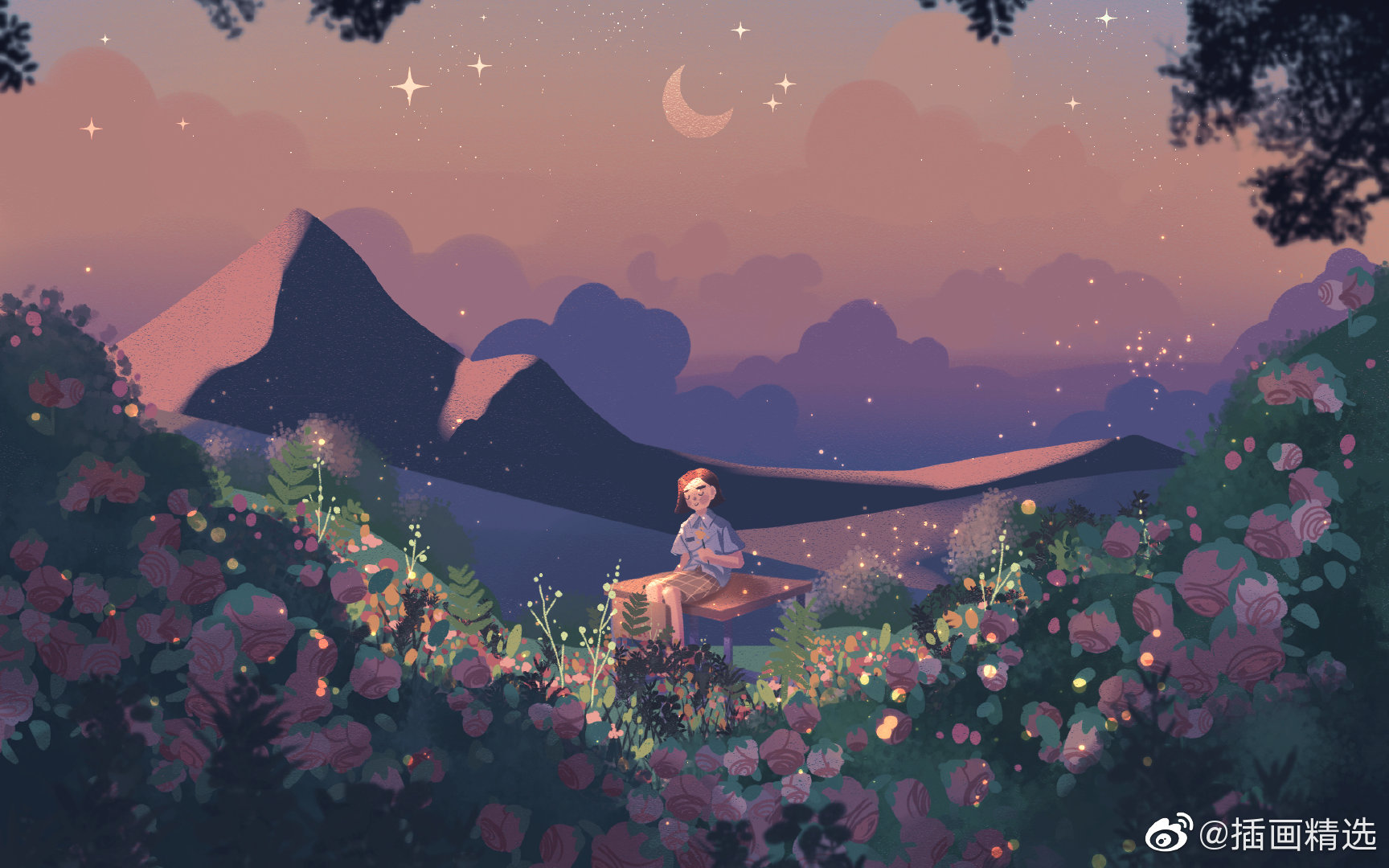 画师wanduking笔下的画暗色调的配色和意境的画面每一幅画仿佛都诉