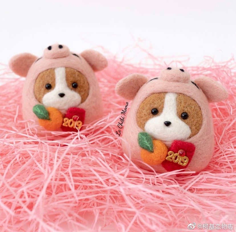 instagram手工艺人adrienne最新羊毛毡作品柯基