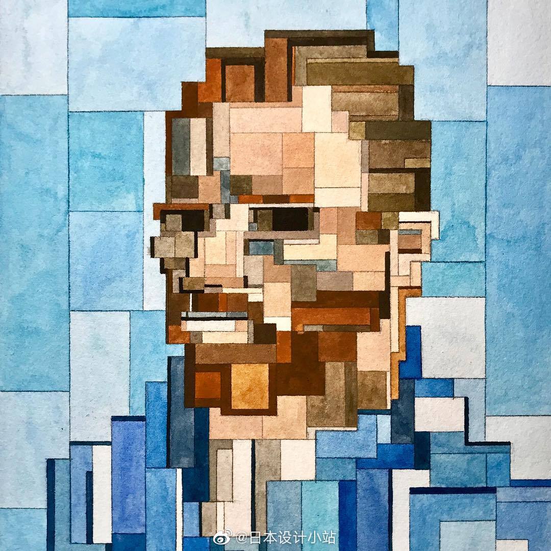 像素风名画,这些"打码"后的作品都认识吗 (by adam lister)|名画|像素