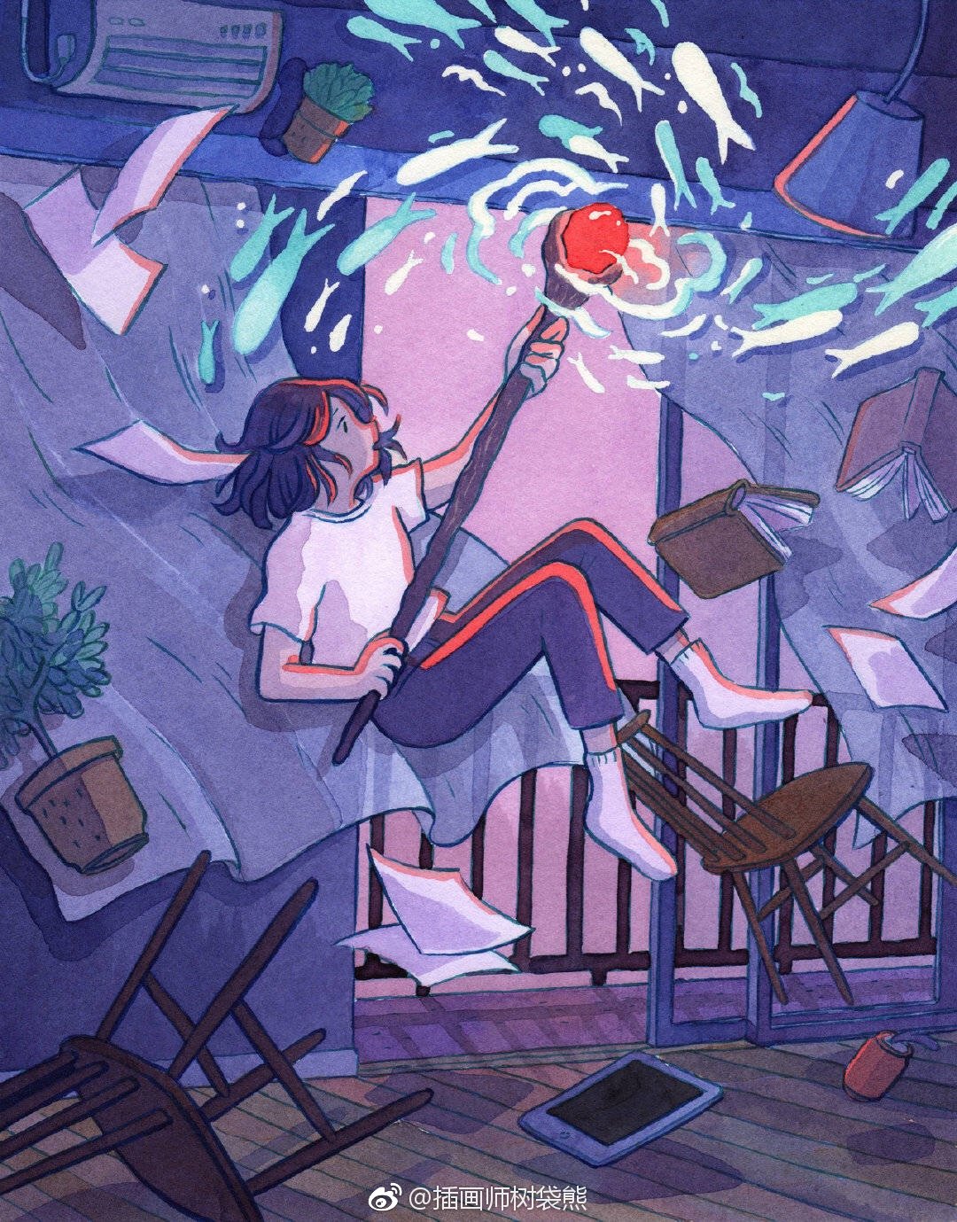 芬兰插画师 heikala 清新治愈系水彩插画设计作品她喜欢用水彩和墨水