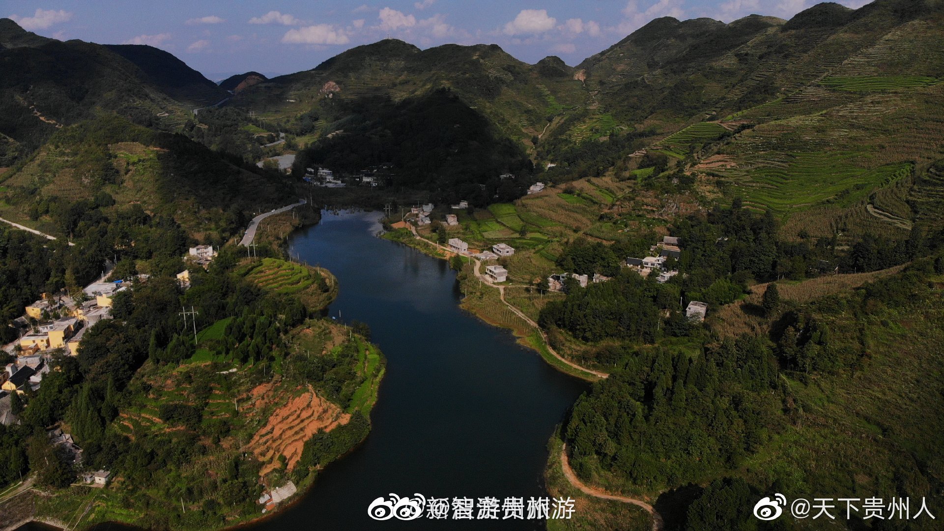 贵州大方农村山谷里水库,宁静的一隅好风光 .@天下贵州人_新浪新闻