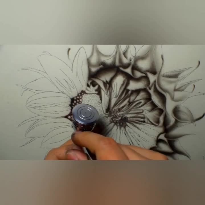 杰哥喷笔彩绘模板直喷绘画-学员花卉练习(炫染彩绘堂出品)