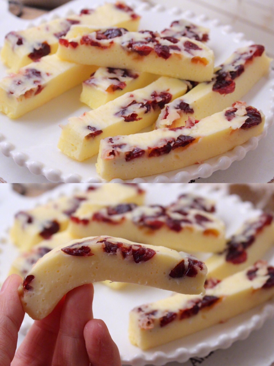 减肥零食酸甜清爽的蔓越莓酸奶糕,超快手零失败