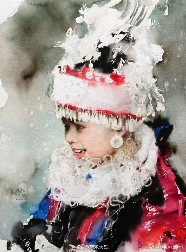 美国水彩展金奖画家关维兴人像作品欣赏1