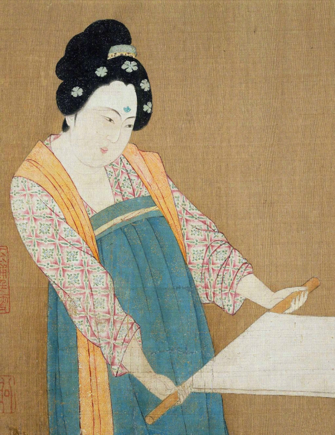 中国传世名画,宋徽宗摹张萱《捣练图》波士顿美术馆藏,高清大图